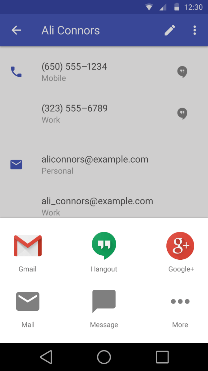 Contacts - Android L User Interface - Techzei