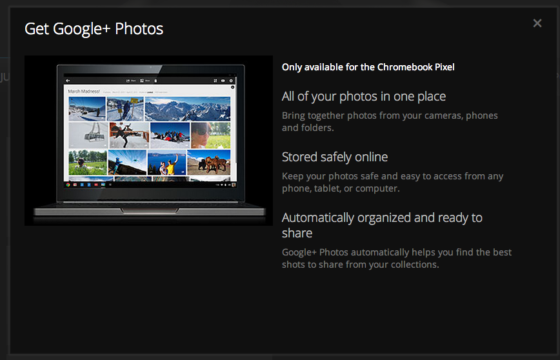 Google+ Photos Native App For ChromeBook Pixel