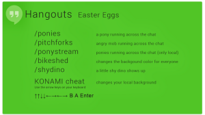 google hangouts easter eggs full list