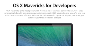 OS X Mavericks Available for Developers