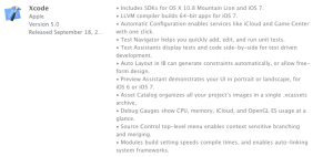 Xcode 5.0 released with iOS 7 SDK and 64-bit compiler