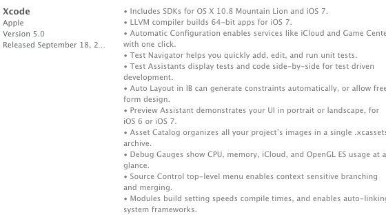 Xcode 5.0 released with iOS 7 SDK and 64-bit compiler