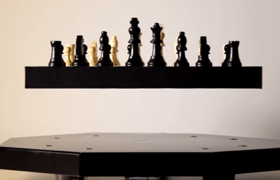 A Floating chess board made possible by the new Magnetic Levitation Technology