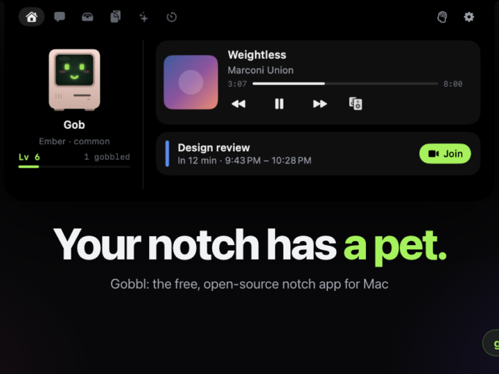 Gobbl Gives Your MacBook Notch a Pet and Some Useful Jobs