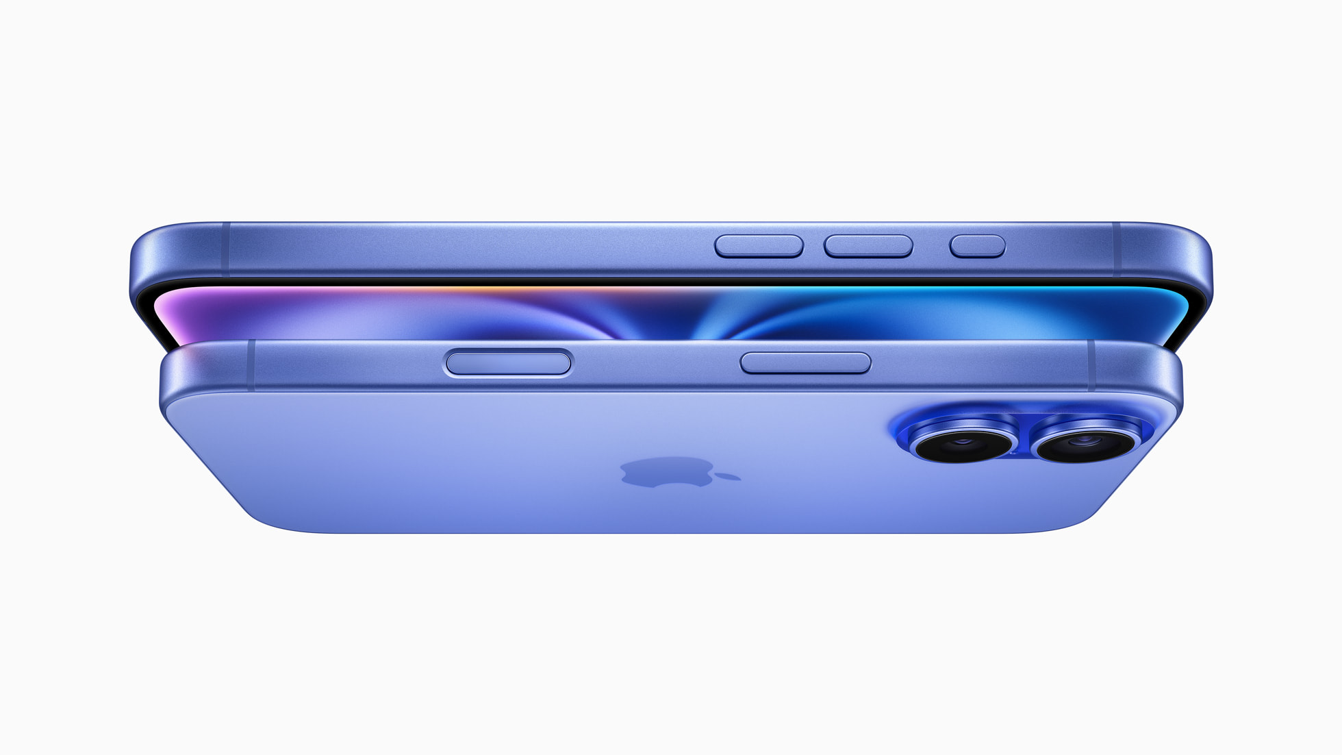 Apple iPhone 16 and iPhone 16 Plus shown together in official product photography