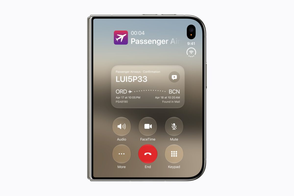 Apple iPhone Duo call interface shown in the official announcement