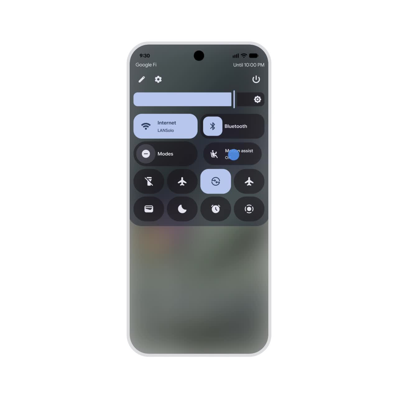 Motion Assist Quick Settings tile on Android