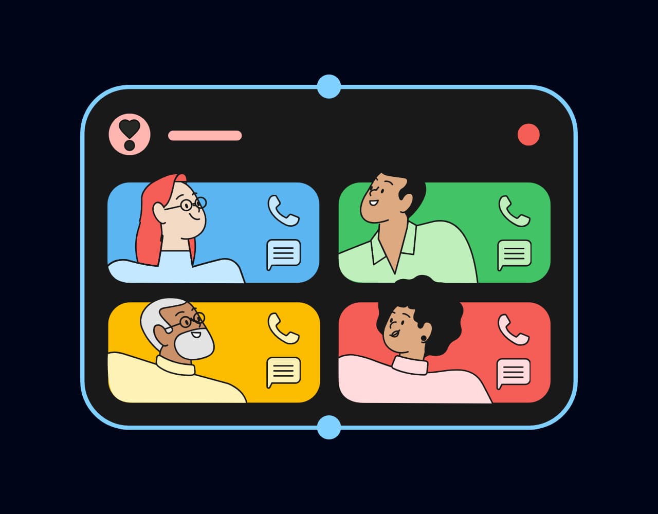 Pixel VIPs home screen widget with one-tap call and message shortcuts