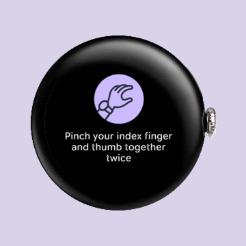 Pixel Watch tutorial showing the double-pinch hand gesture