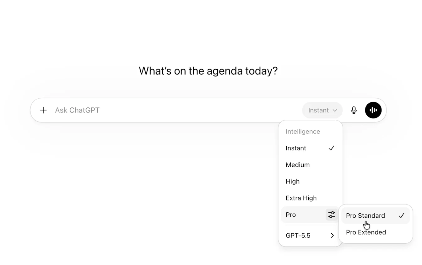 ChatGPT Intelligent UI rollout shown in the GPT-6 model picker