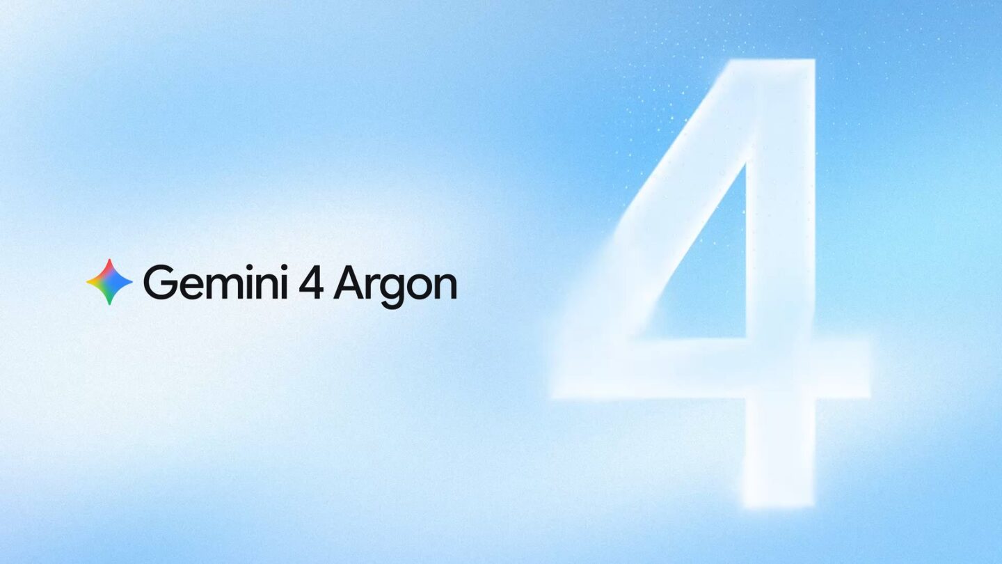 Gemini 4 Argon official key art with sparkle logo on light blue background
