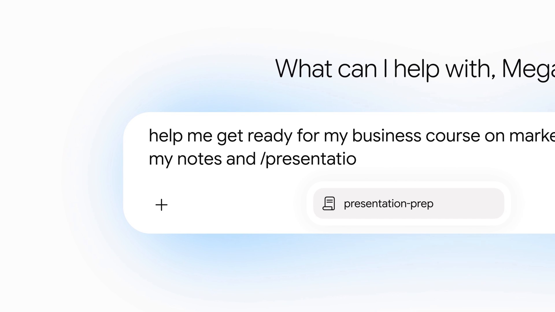 Typing a forward slash in Gemini chat to pick the presentation-prep skill