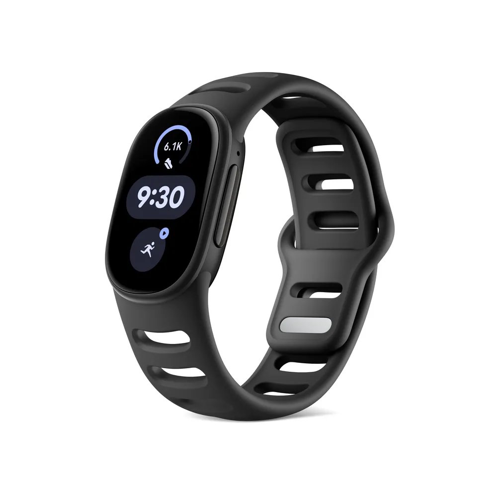 Fitbit Edge in Obsidian matte black with a black Active Sport band