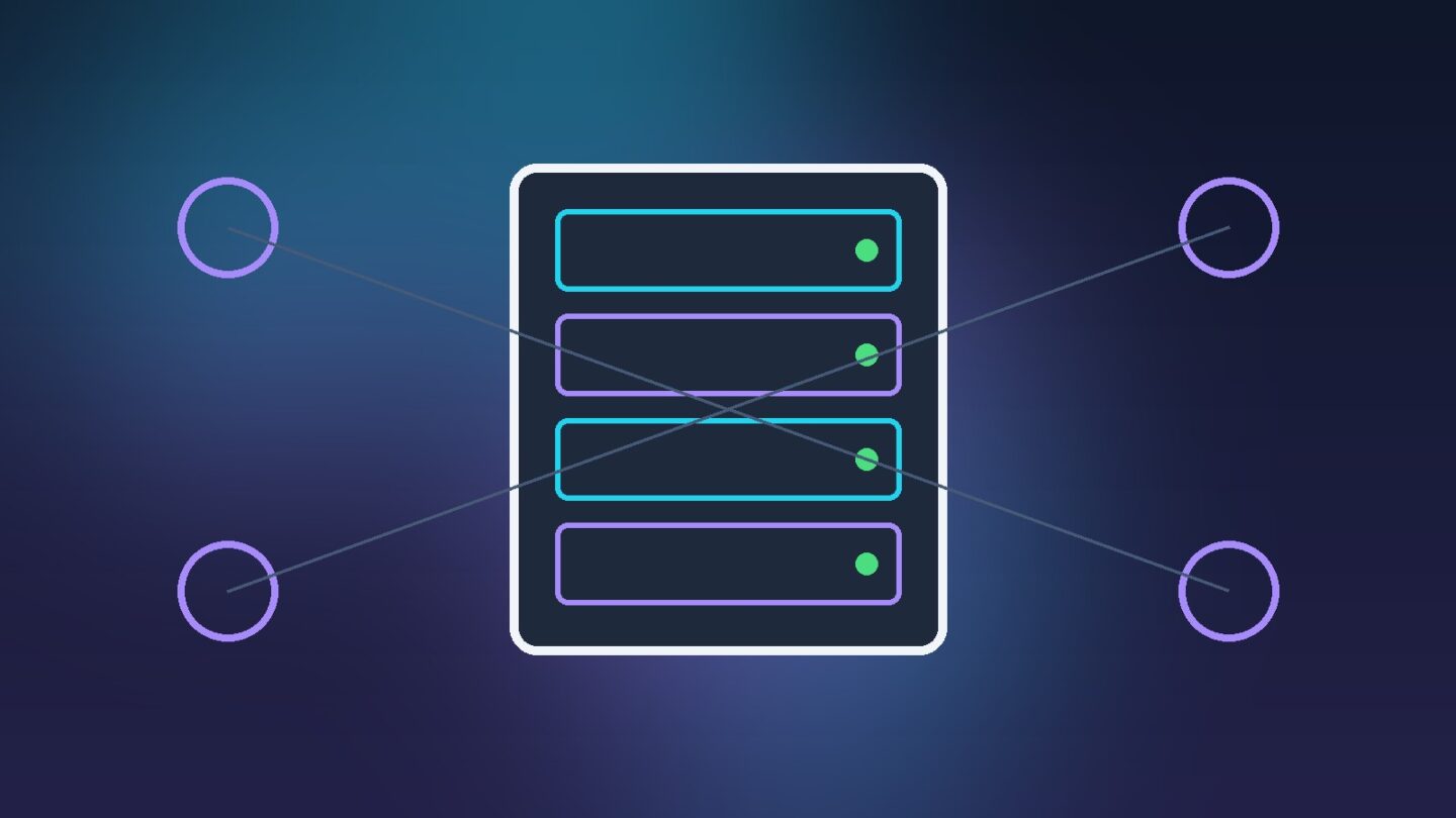 How to set up a home server or NAS: illustration of a NAS with four drive bays connected to devices