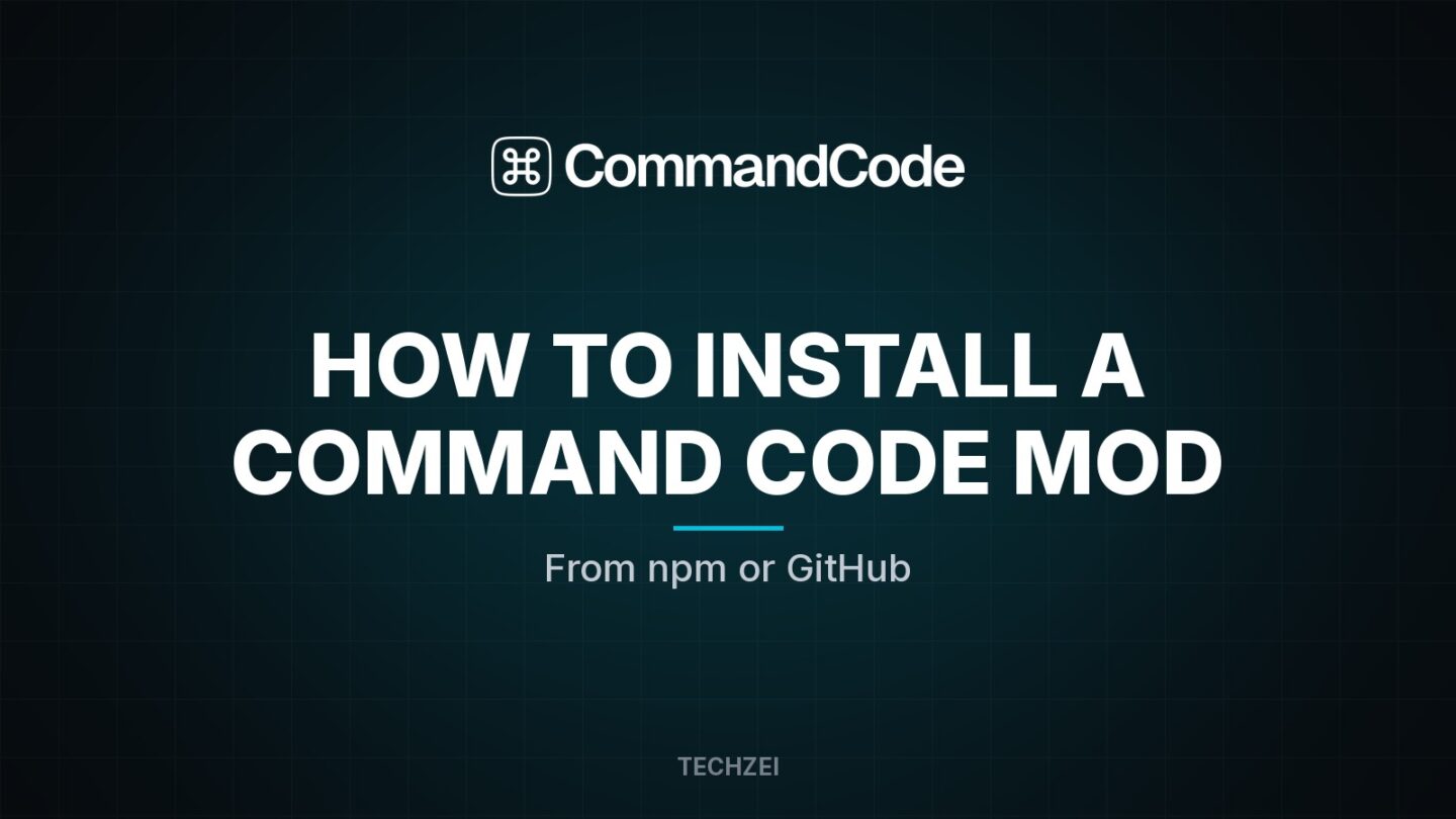 How to install a Command Code mod from npm or GitHub