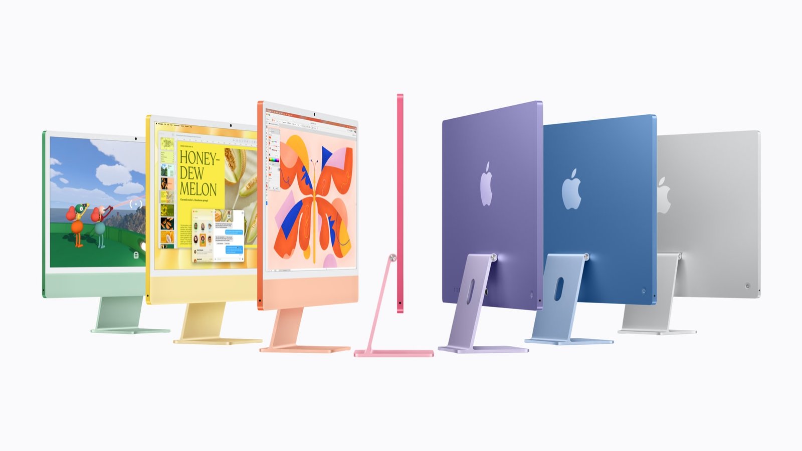 The new iMac with M6 in green, yellow, orange, pink, purple, blue and silver