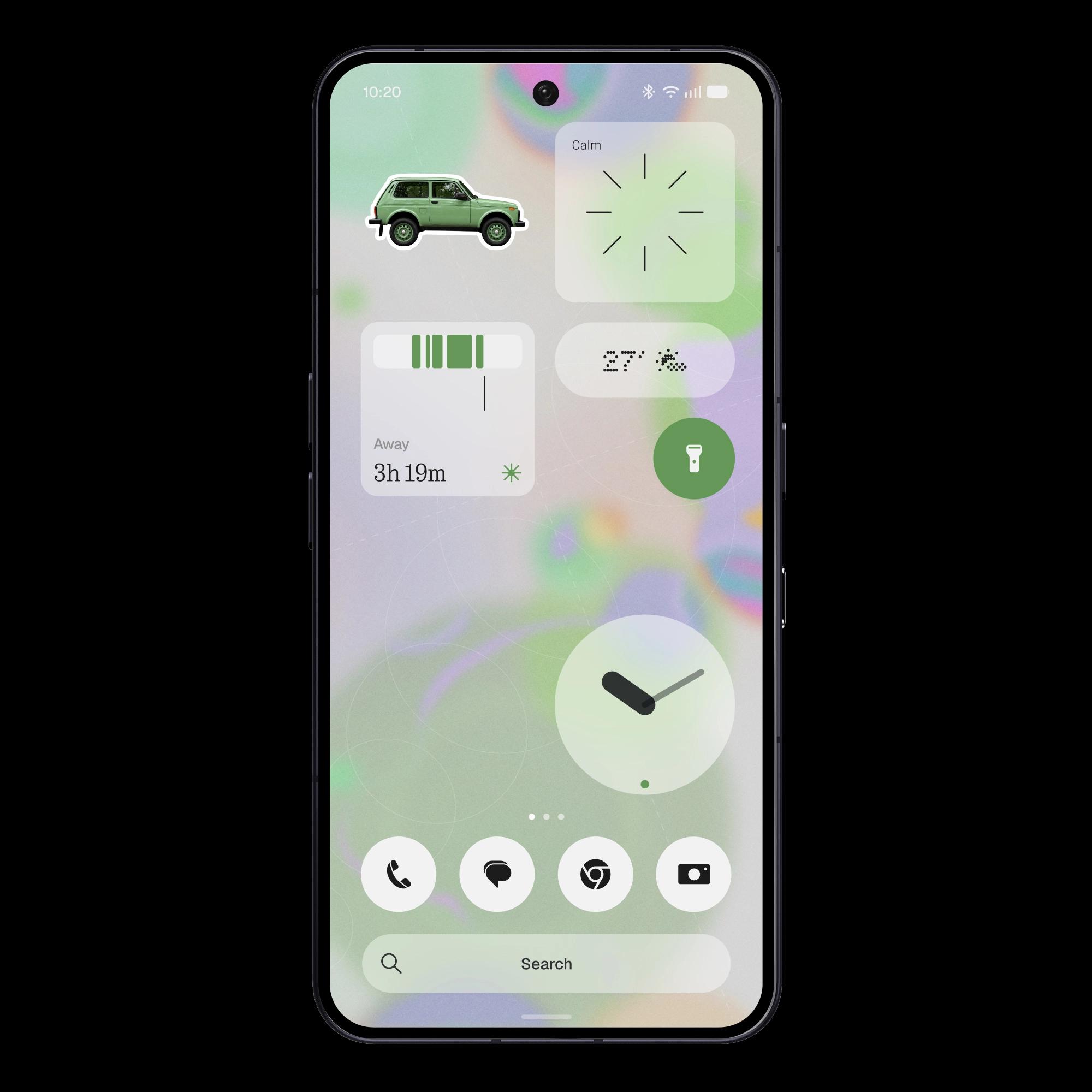 Nothing OS 5.0 Micrographics clock on the lock screen or homescreen