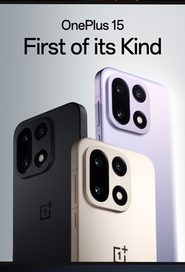 OnePlus 15 in three colour finishes