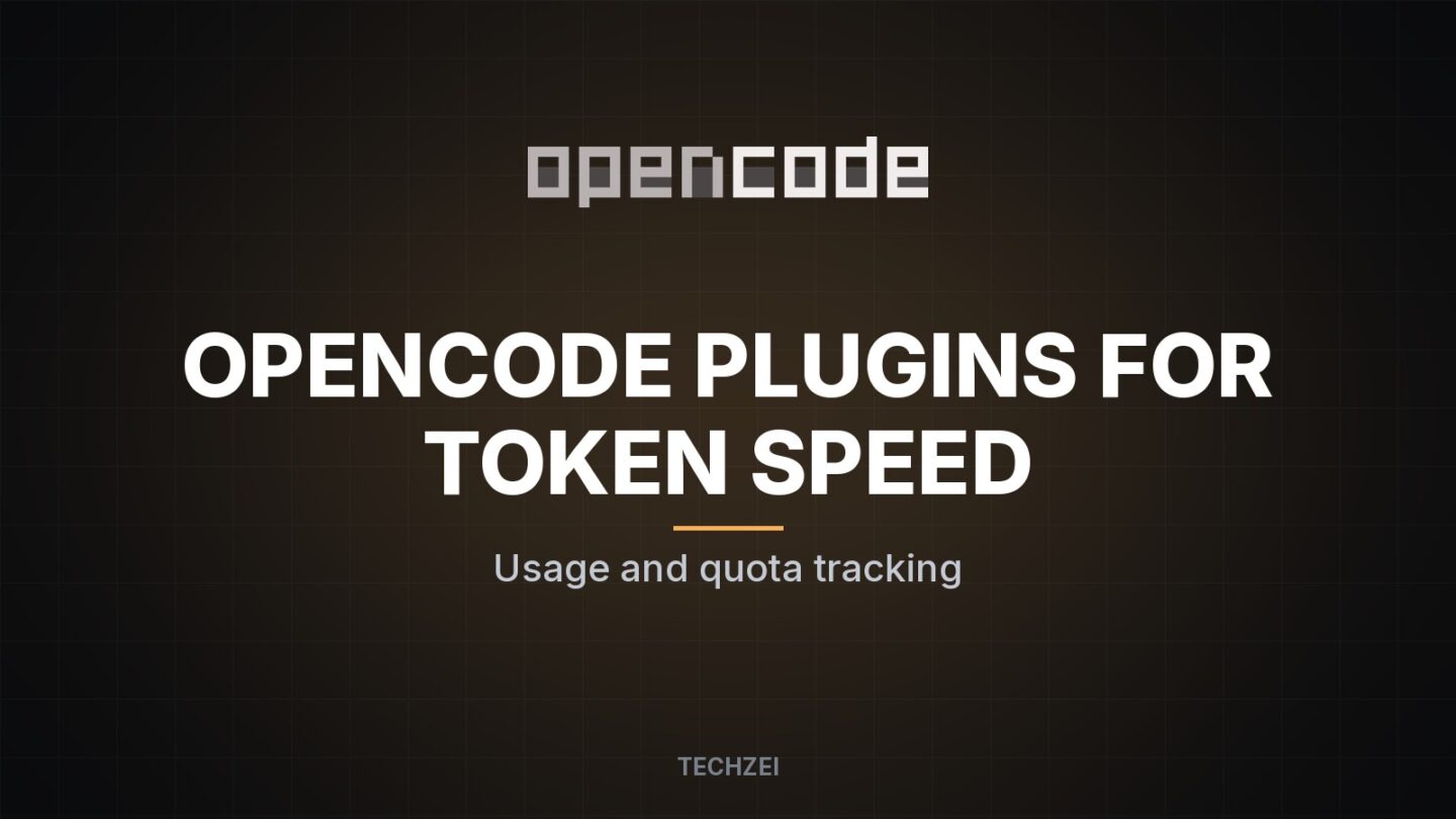 OpenCode plugins for token speed, usage and quotas