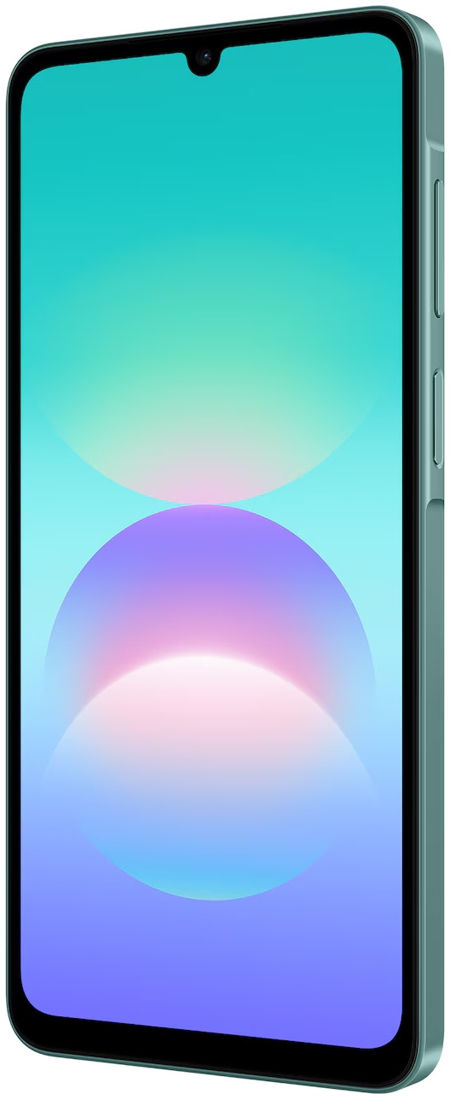 Samsung Galaxy A08 Green front view with waterdrop notch display